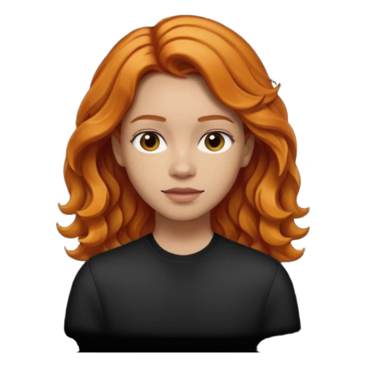 Make a ginger with kinda wavy hair go into a ginger with black in the underneath of the hair with straight hair  sticker