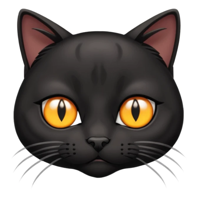A black three-eyed cat with an eye in its forehead with a sad expression sticker