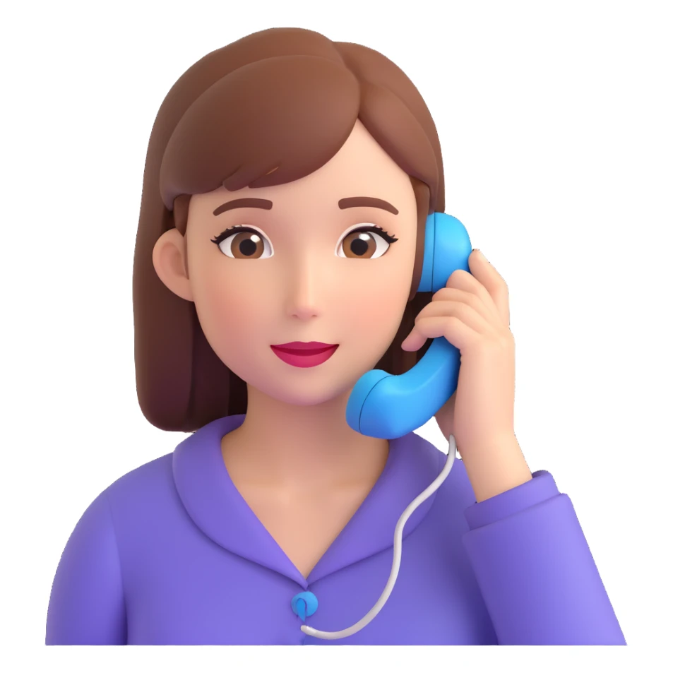 girl talking on phone bedroom background, close up pose sticker