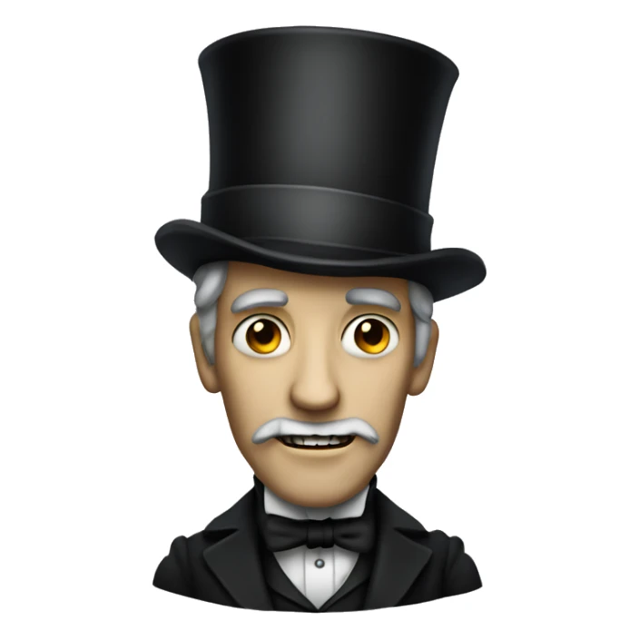 Scary, tall, Victorian man with top hat sticker