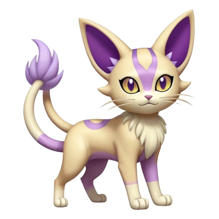 Meowth-Espeon-Pokémon-Fakémon-hybrid-creature (full body) sticker