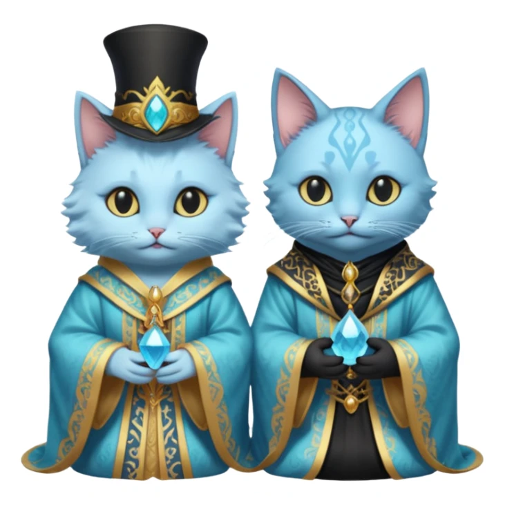 Leviathan magician couple and their pet cat sticker