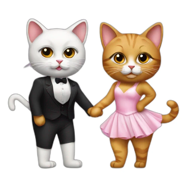 two cats dressed in costumes from the movie dirty dancing sticker