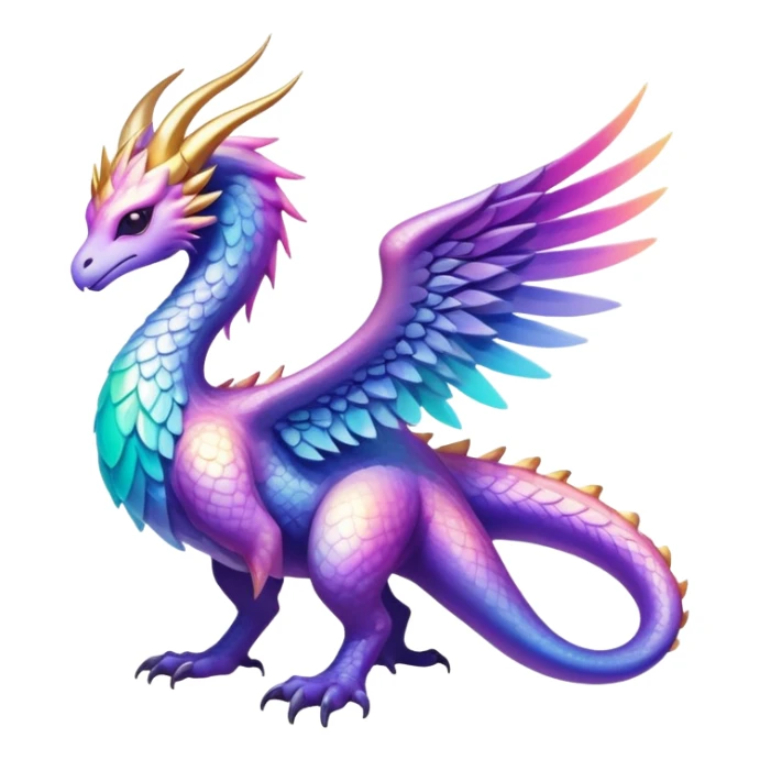 Epic divine legendary complex detailed iridescent gradients aesthetic-Fakémon-creature-scenery sticker