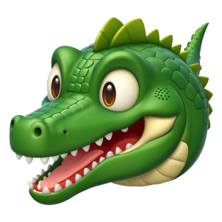 Crea un emoji de avión con cara de cocodrilo sticker