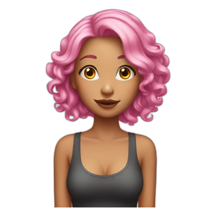 Pretty girl with pink hair sticker