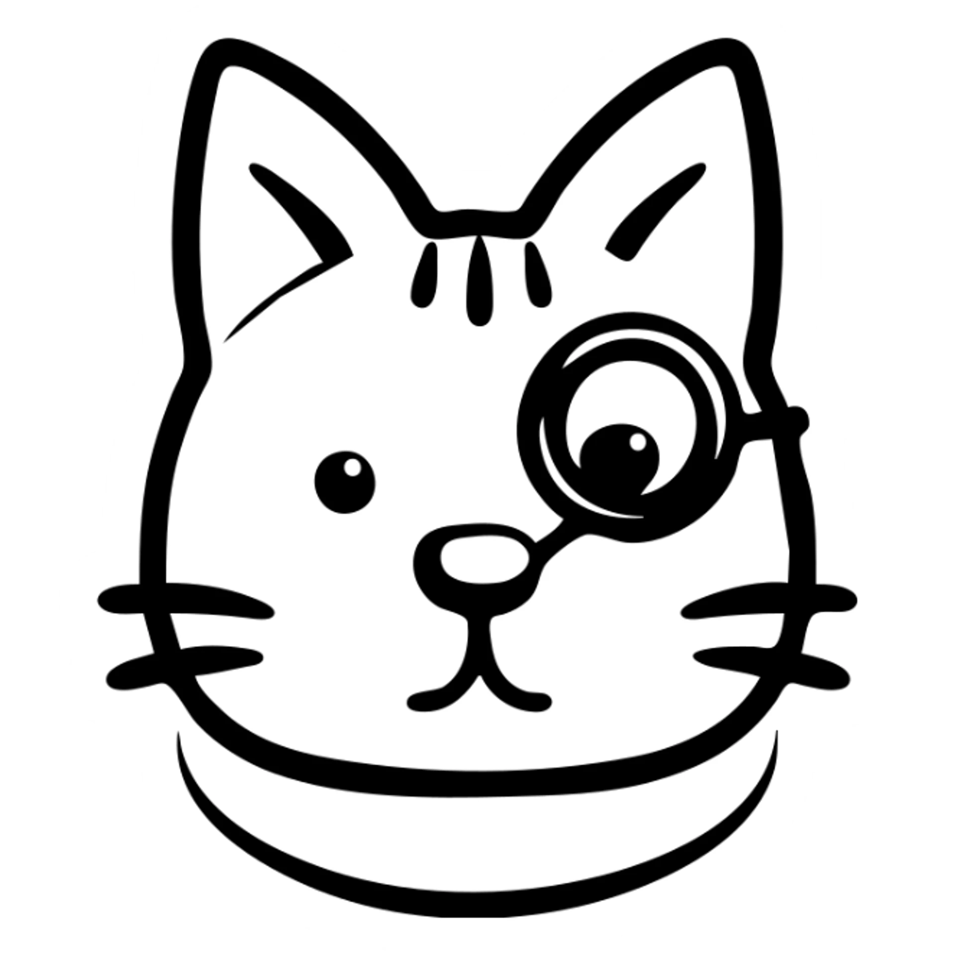 A distinguished cat wearing a monocle, fancy feline with monocle on eye sticker