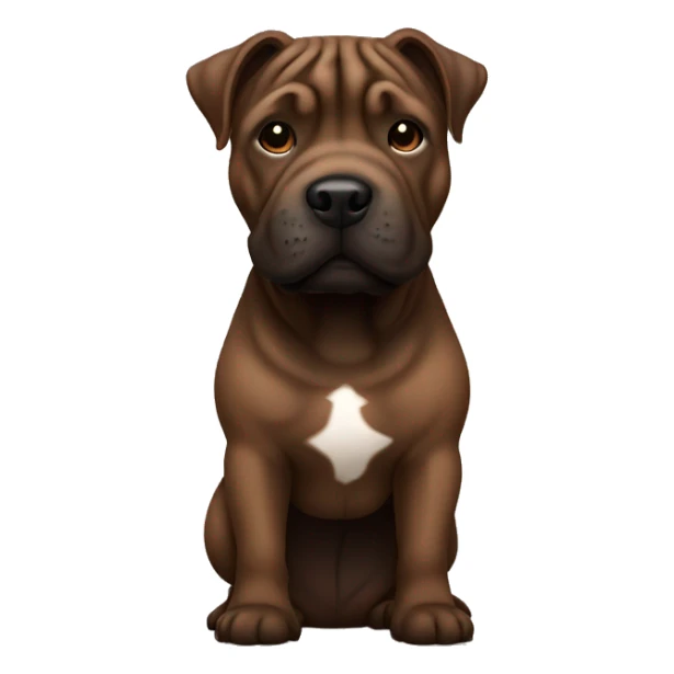 dark brown brindle shar pei pitbull mix sticker