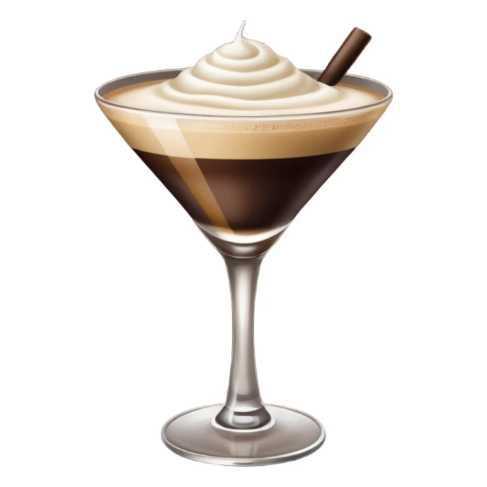 espresso martini with foam and no straw sticker