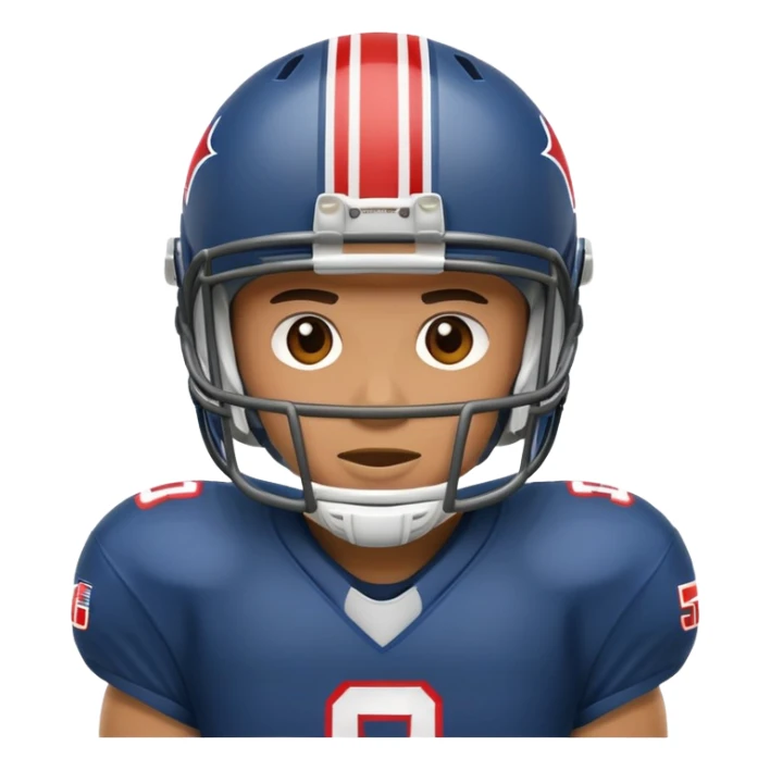 American football player in helmet and uniform sticker