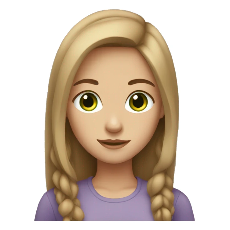 Light brown hair green eyes girl sticker