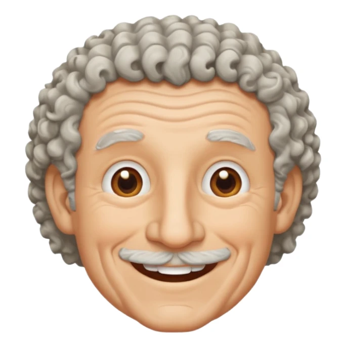 Old white man, curly hair without a beard or mustache sticker