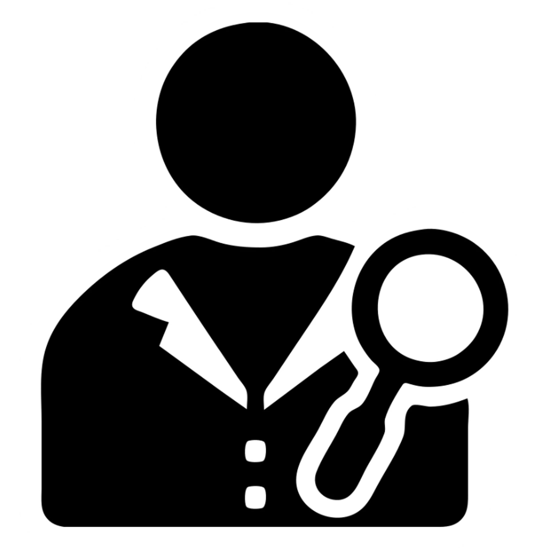 A researcher in a white coat sticker