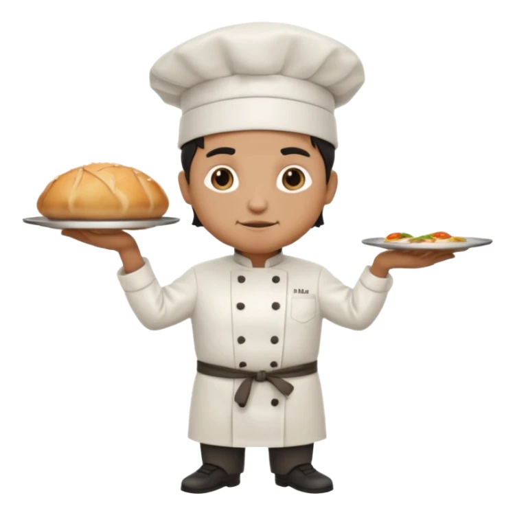 High resolution of   realistic full body chef distorted , no extra hybrid sticker