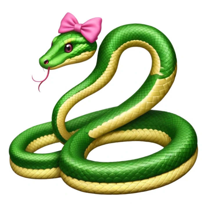 A snake with a pink bow on her head sticker