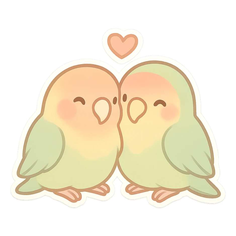 cute lovebirds pastel  sticker