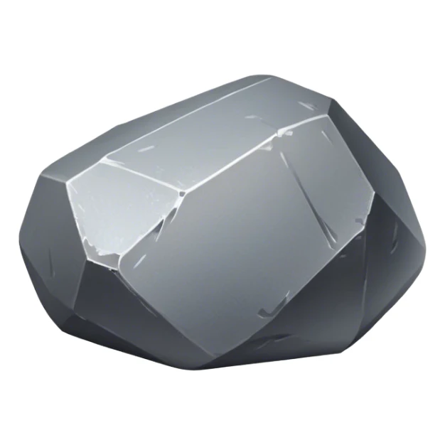 Cinematic Realistic Lead Ore, Heavy and dense, with a matte gray surface and subtle metallic glimmer. The metal's weight and durability are evident, with soft, sharp edges and a slight texture that enhances its solid presence. Soft glowing outline, capturing the essence of raw strength and industrial power in lead ore. sticker