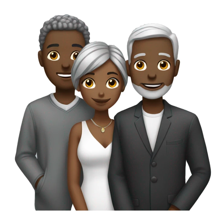 black girl with white boy couple both with grey hair sticker