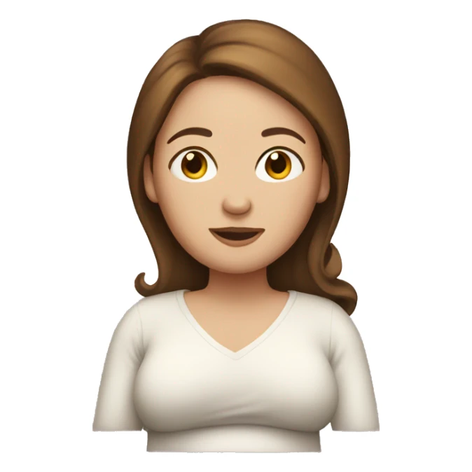 White pregnant women with brown hair  sticker