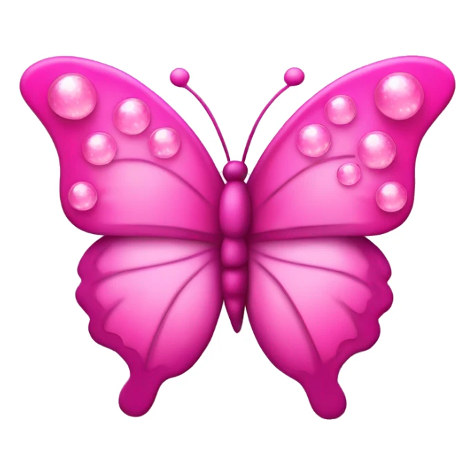 Pink butterfly with pink hearts and bubbles and sparkles  sticker