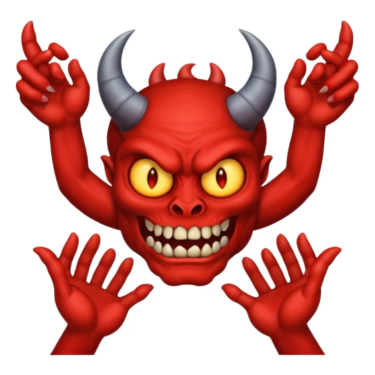 A demon with 2 hands 1 is holding 9 and the other 1 is holding 11 sticker