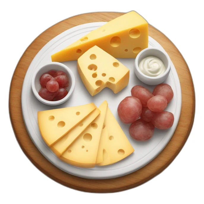 full cheese charcuterie platter on wooden board sticker