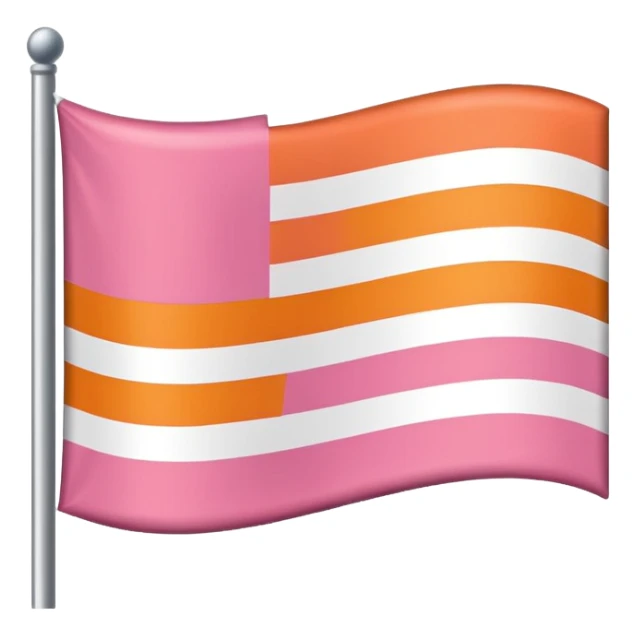 flag with the following colours in order in single horizontal stripes: dark orange, light orange, white, light pink, dark pink sticker