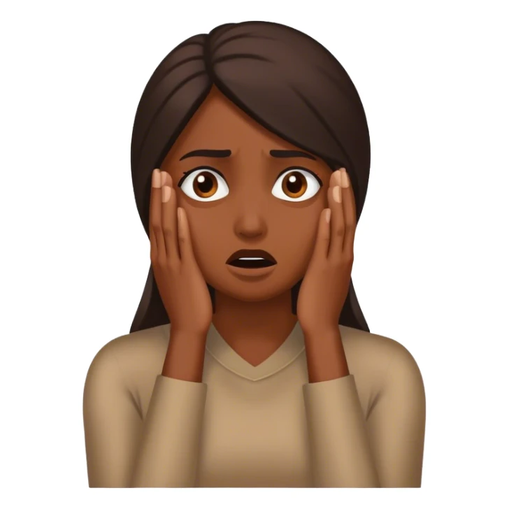 Brown Woman shielding her face in fear  sticker