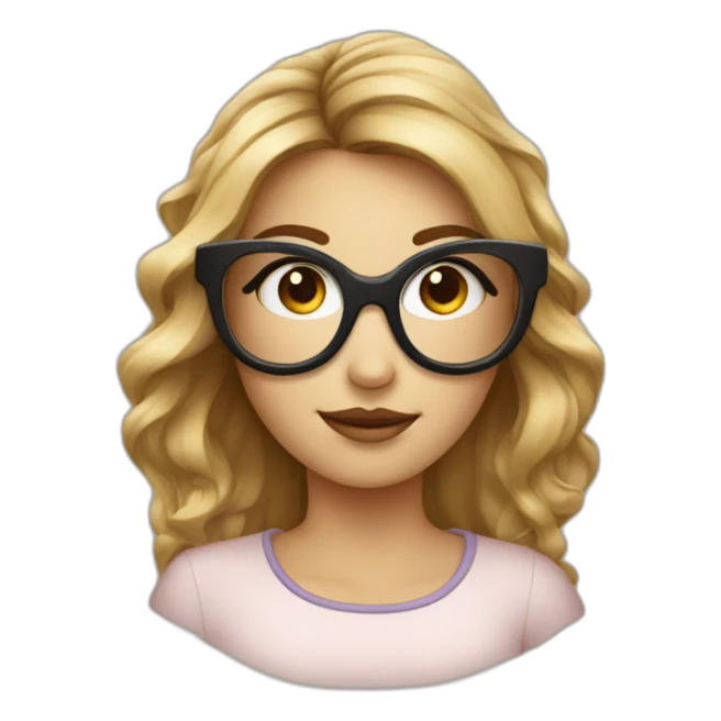 Fille avec lunette et des points noirs sur le visage sticker