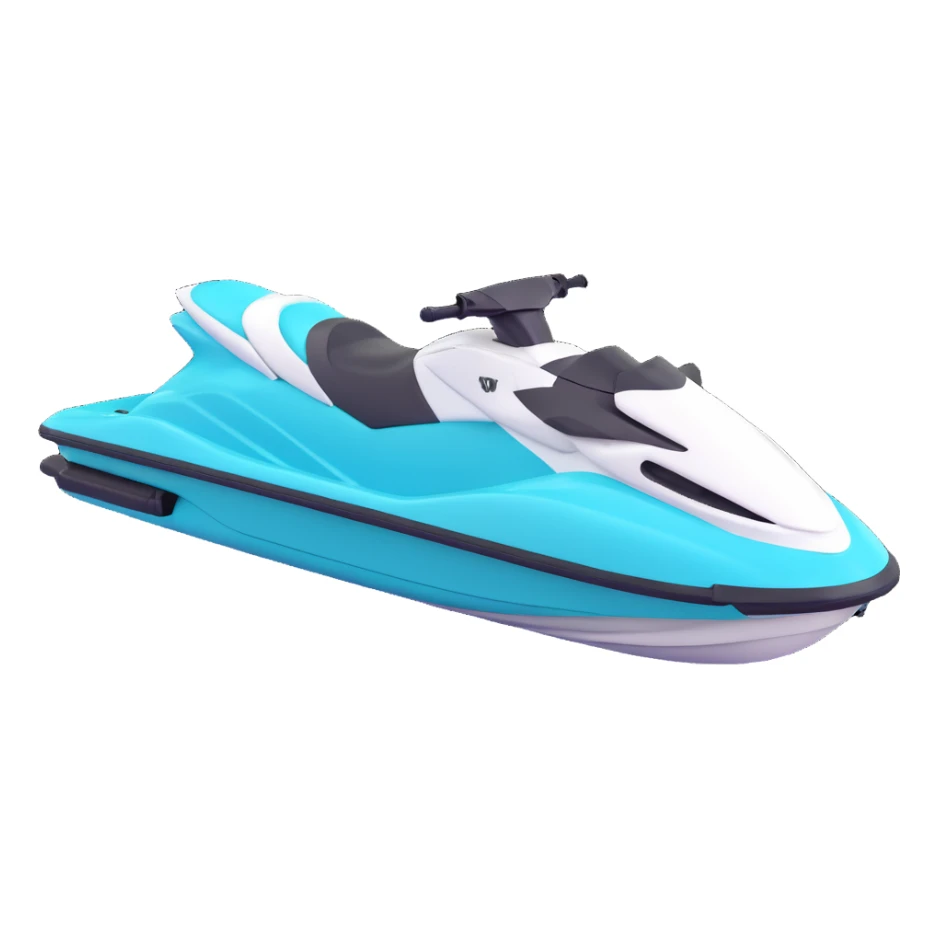 white and turquoise jet ski, side view, sleek and sporty sticker