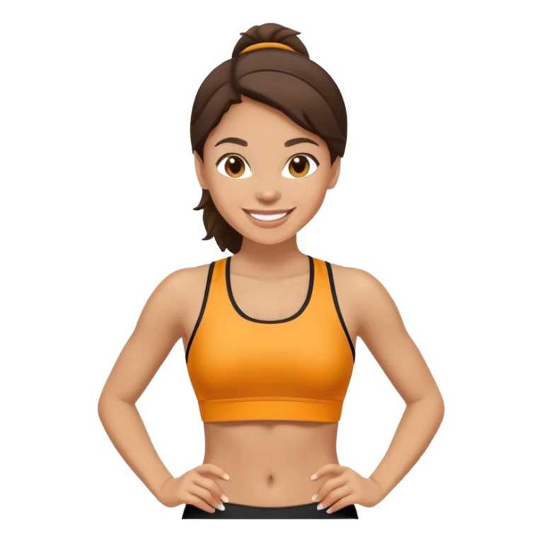 light skinned brunette woman in sport clothes smiling sticker