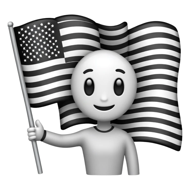 black and white American flag -people -person sticker