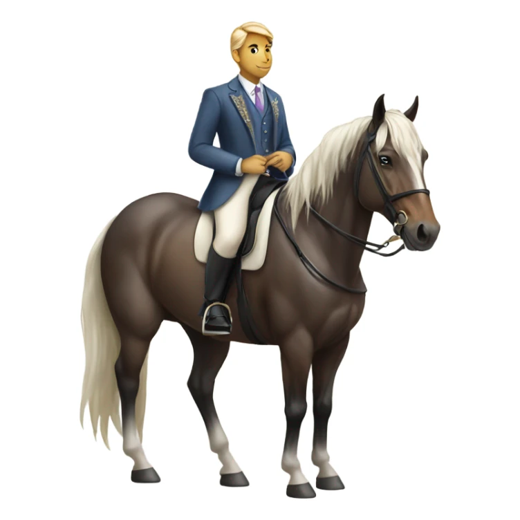 Majestic horse looking forward wearing chic outfit sticker