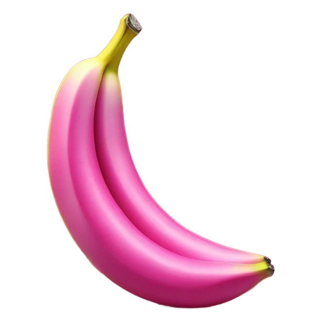 1 Realistic large Hot pink banana with glitter  sticker