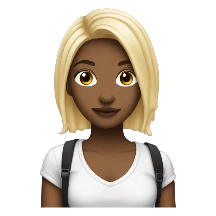 Girl with black and blonde split dye hair sticker