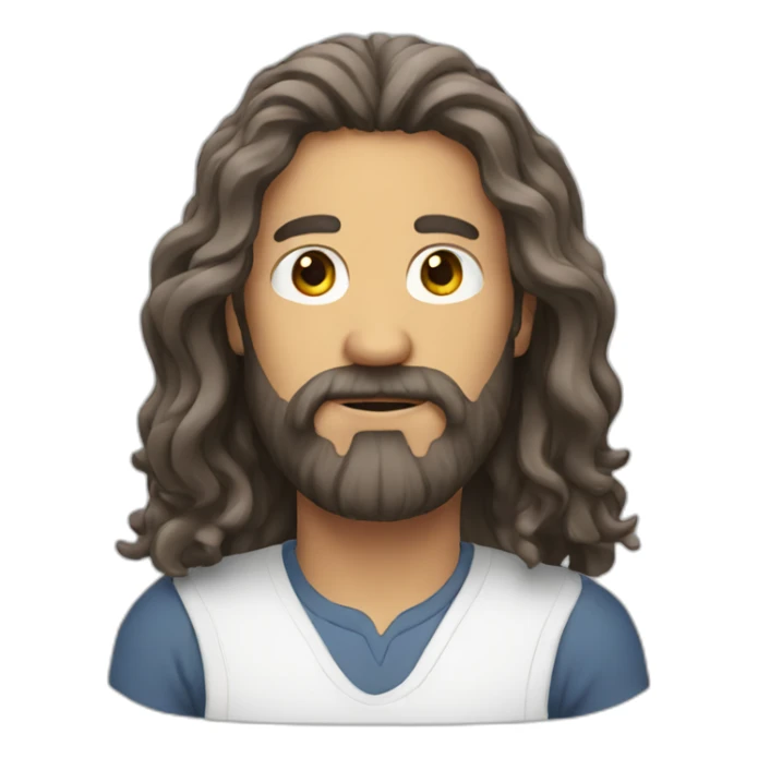 Handsone man with beard and long hair sticker