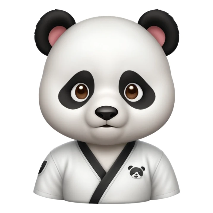 cute panda doing karate portrait, head and shoulders only, wearing white gi uniform, black belt visible, determined face, 3D cartoon, mobile game icon style, clean background, no text, no watermark
 sticker