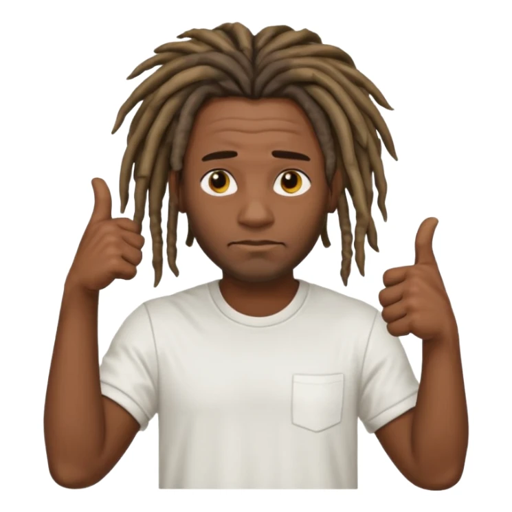 Thumbs down black skinned guys with dreads with his thumbs pointing down sticker