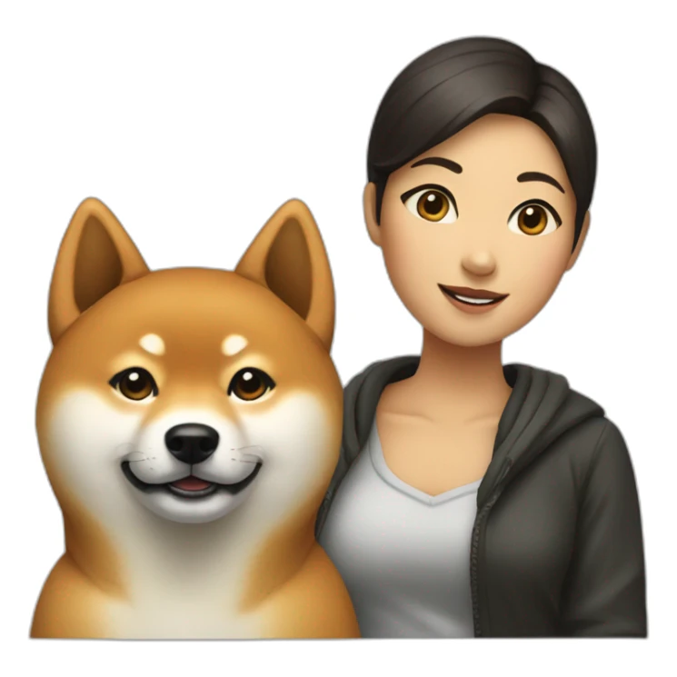 Shiba inu woman sticker