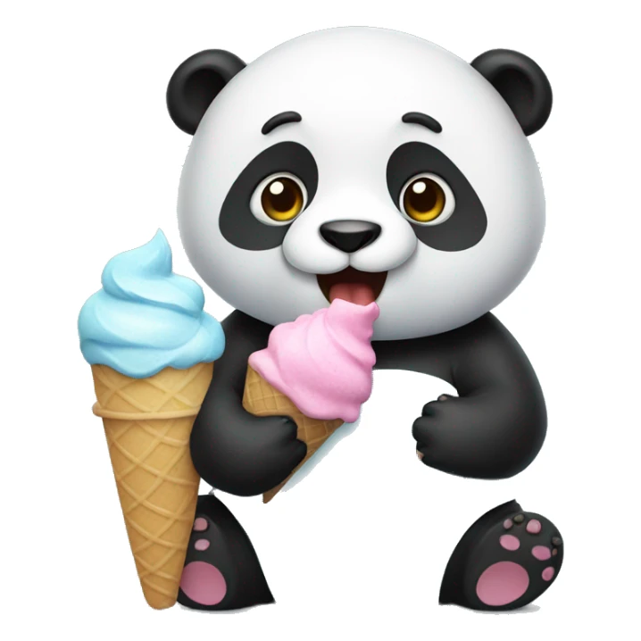 Panda eating ice cream sticker
