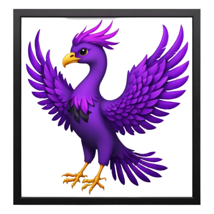 number 1 purple background with a pheonix and black writting sticker
