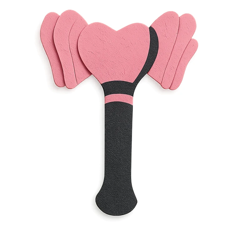 BLACKPINK-inspired object, black and pink colors, creative and textured appearance, Paper Craft style sticker