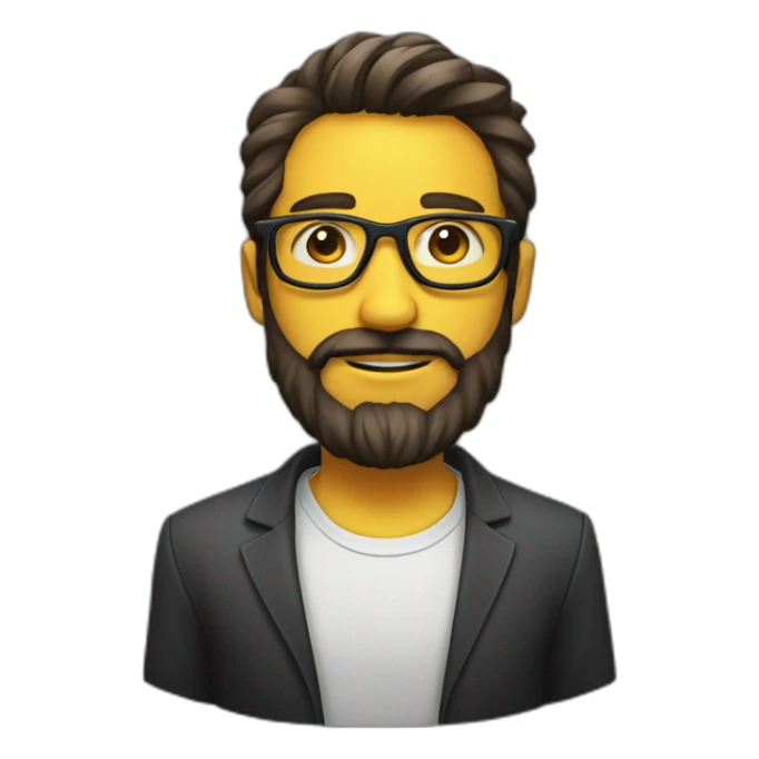 sophrologue avec lunettes et barbe court sticker