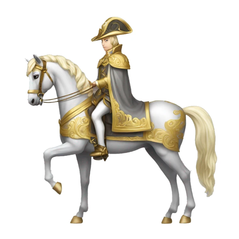 Gilded saddle vintage gray piebald horse gilded robes sticker