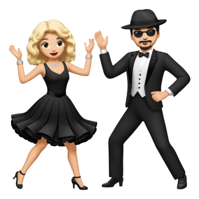 2 perros poddle uno macho y una hembra bailando  sticker