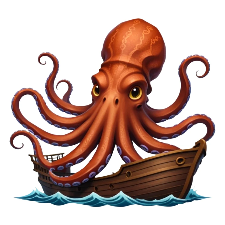 Kraken – Giant octopus with tentacles wrapping a ship sticker