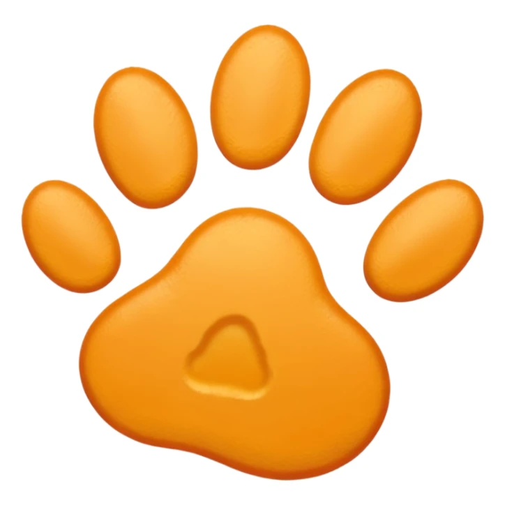 a very light pale pastel yellow-orange pawprint sticker