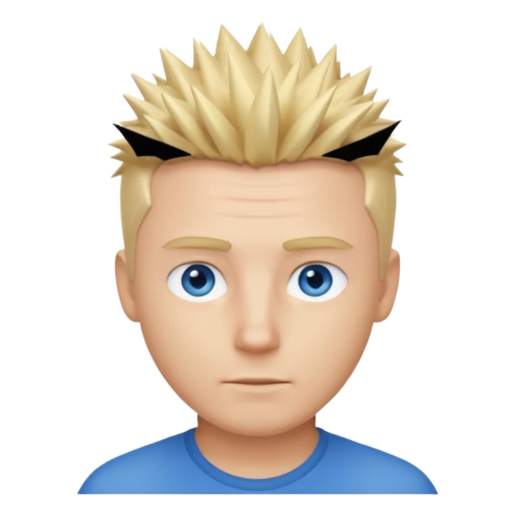 white man short spike hair blond sticker