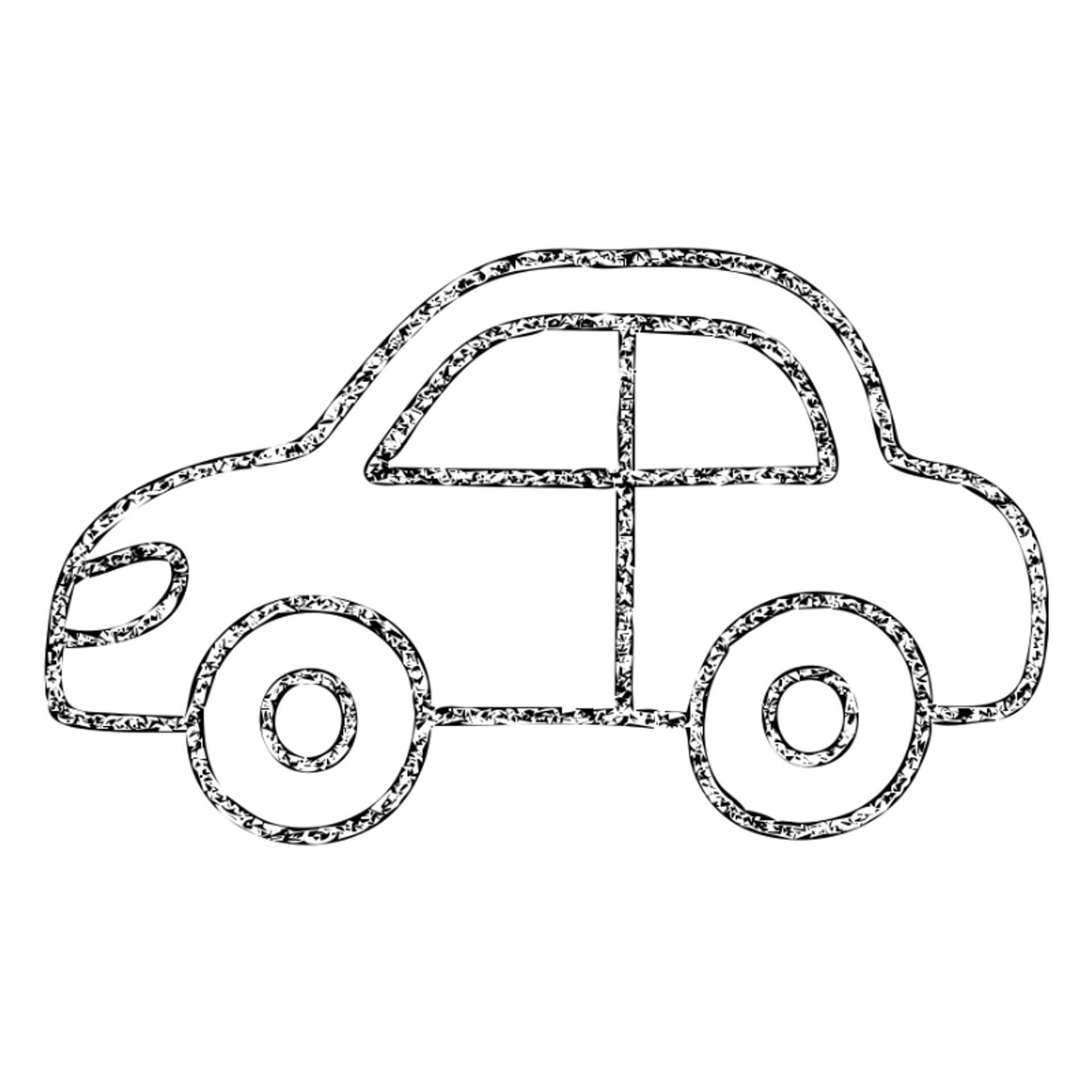 hand drawn outlined car icon sticker