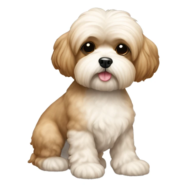 Poodle Shih Tzu mix tan color full body  sticker